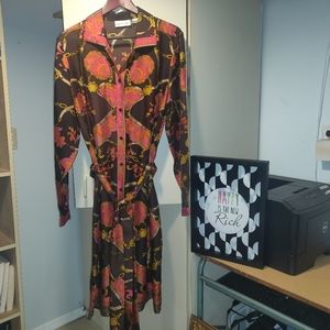 Dana Buchman Silk Equestrian/Baroque Shirt Dress